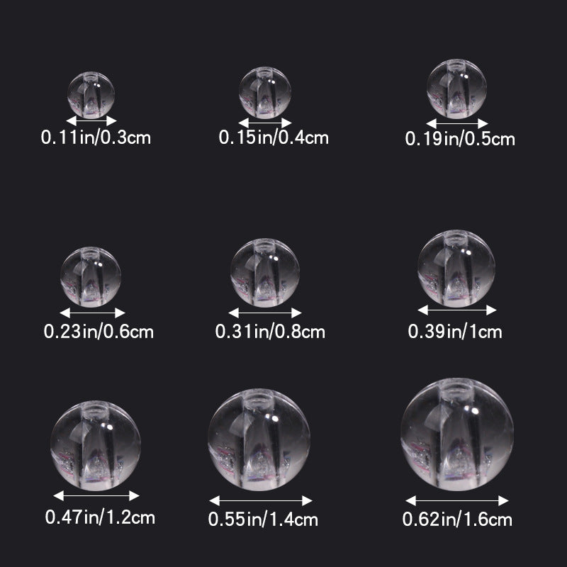 DIY Beading Acrylic Transparent White Straight Hole Round Beads DIY Beading