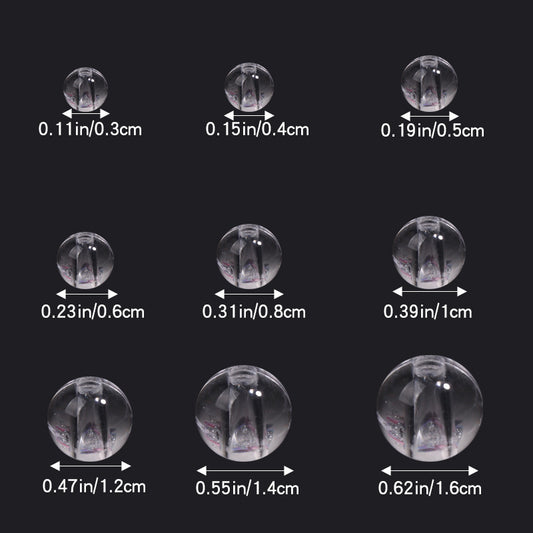 DIY Beading Acrylic Transparent White Straight Hole Round Beads DIY Beading