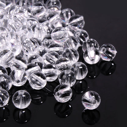 DIY Beading Acrylic Transparent White Straight Hole Round Beads DIY Beading