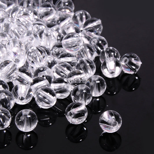 DIY Beading Acrylic Transparent White Straight Hole Round Beads DIY Beading